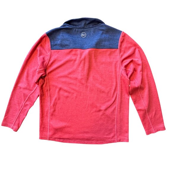 VINEYARD VINES Quarter Zip Pullover Boys 16 L Large Performance Red Blue Sankaty - Picture 2 of 7